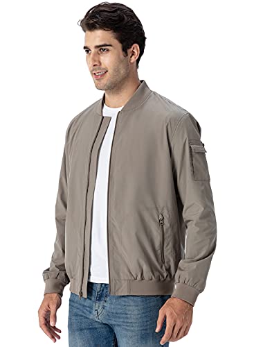 Image of Gopune Men's Windproof Bomber Jacket Lightweight Windbreaker Outdoor Golf Fashion Coat