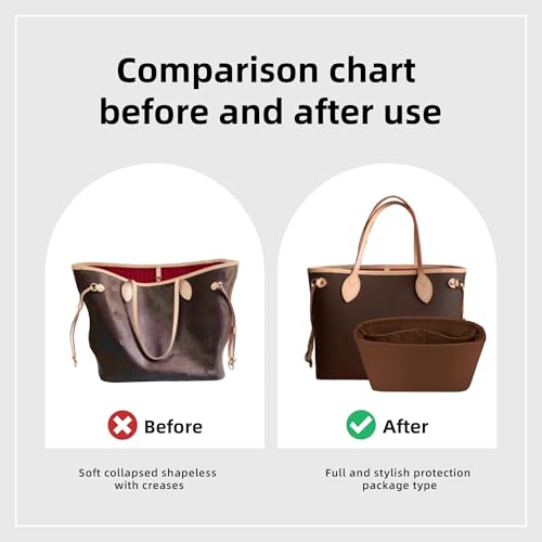 Image of DGAZ Purse Organizer Insert Fits Neverfullbag BB /PM /MM /GM,Silk Bag Organizer,Luxury Handbag & Tote Shaper(Gold,BB)