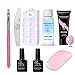 Produktbild Polygel Nägel Kit, 3 Farben Nagellack Gel Kit Nagelstudio Set für Starter, mit 3 Nagelgel/UV-Nagellampe/Nagelbürste/Nagelfeile/Clip/100Pcs Nagelspitzen Form