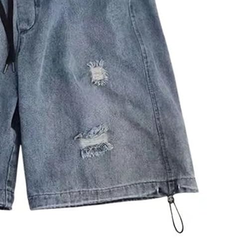 Shorts vaqueros rasgados casuales para hombre verano miniatura 6
