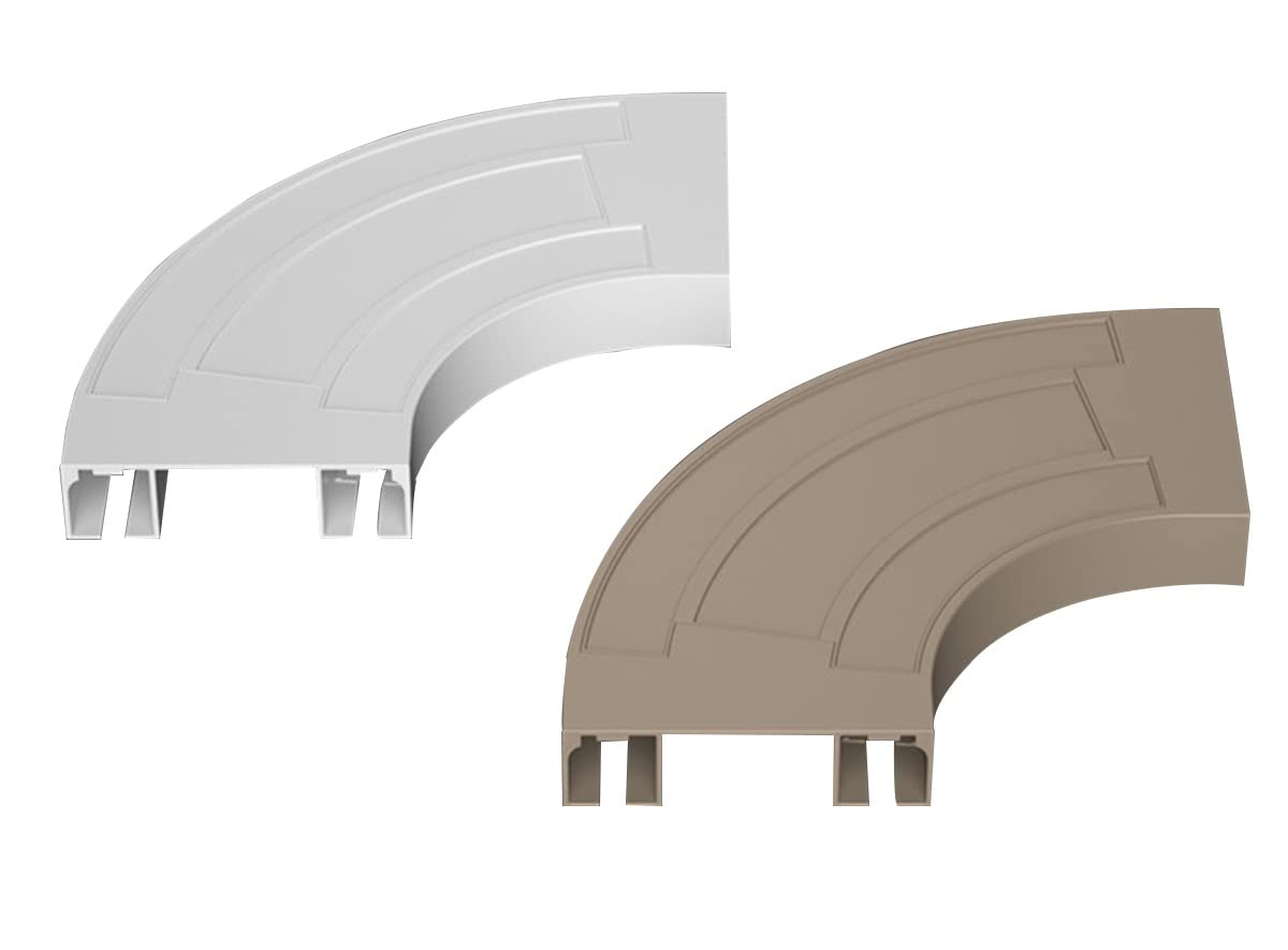 NEZIH Conjoined Double Track/Curtain Rail,Ceiling Mount Curtain Rods System with 90° Corner Connectors for L/U Sbay Windows/White/90° Angle Turn