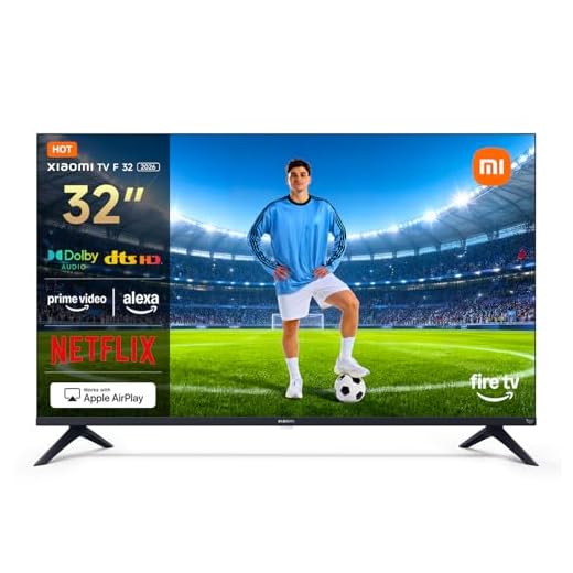 Xiaomi TV F 32, 32 Zoll (81 cm), HD, Smart TV, Fire OS7, Triple Tuner DVB-C/S/S2/T/T2, Dolby Audio™, DTS Virtual:X, DTS-HD, Sprachsteuerung mit Alexa, Kompatibel mit Apple AirPlay