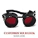 Steampunk Victorian Goggles Rave Glasses, Sleek and Stylish Industrial, Rose red Lenses