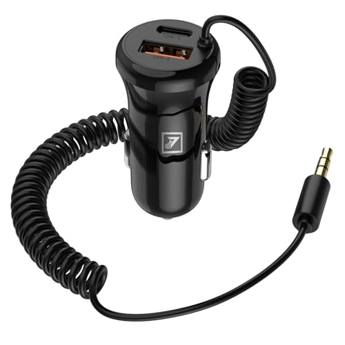 Image of ONE 7 Bluetooth Receiver for Car, 3-in-1 Wireless AUX Adapter with Dual USB Charger, Hands-Free Calling, Music Streaming, Bluetooth Audio Receiver for Car Stereo & Home Speakers - ON BR-07