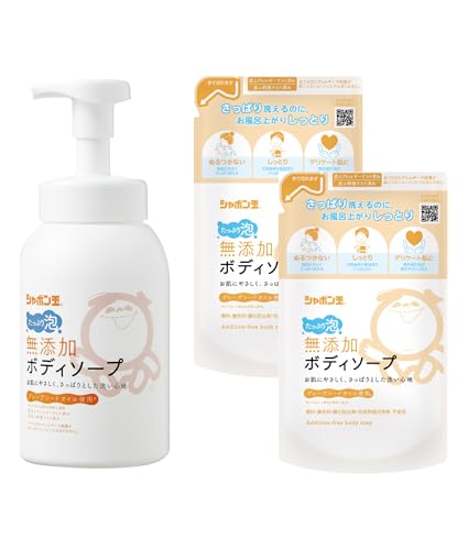 シャボン玉石けん 無添加 ボディソープ たっぷり泡 本体 570mL + つめかえ用 470mL(2個)