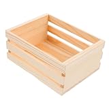 WEKADRIN Cesta de Madera Pequeña con Diseño Hueco Vintage Caja de Almacenaje Multifuncional para Escritorio Accesorios Decoración Hogar