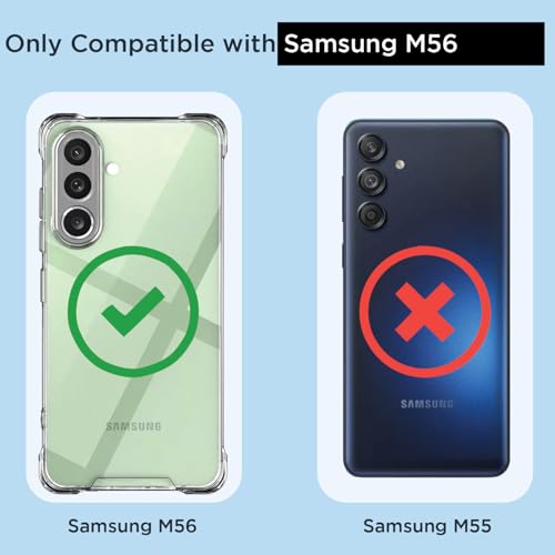 Image of Amazon Basics Back Cover for Samsung Galaxy M56 5G PC + TPU Clear Transparent Raised Edges Shockproof Protective Phone Bumper Case(Transparent)