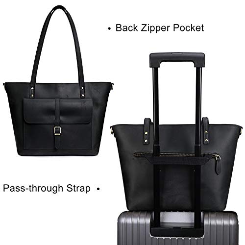 Bolso Tote de Cuero Genuino Vintage para Mujer miniatura 6