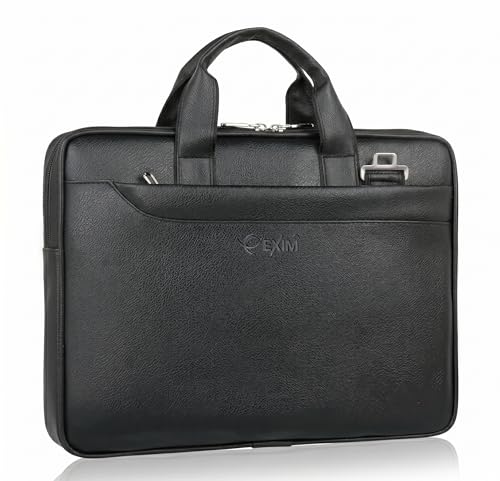 Image of EXIM Prime Laptop Bag for Men Office Use| Office Bag for Men| Vegan Leather Laptop Messenger Bag| Fits Up to 15.6 Inch Laptop| Business Briefcase with Handle and Shoulder Strap
