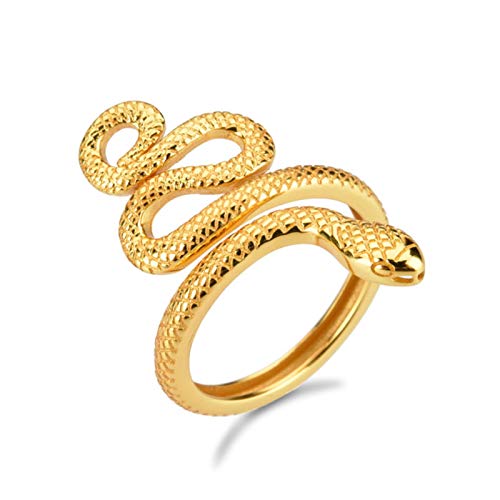 Bague serpent argent 925 réglable haut de gamme et détails or fin pour femme