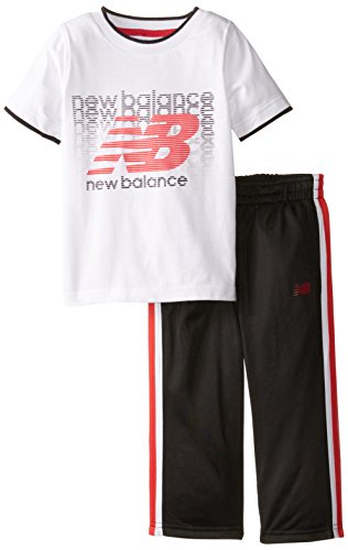 New Balance Little Boys' Repeating Logo T-Shirt and Tricot Pant Set