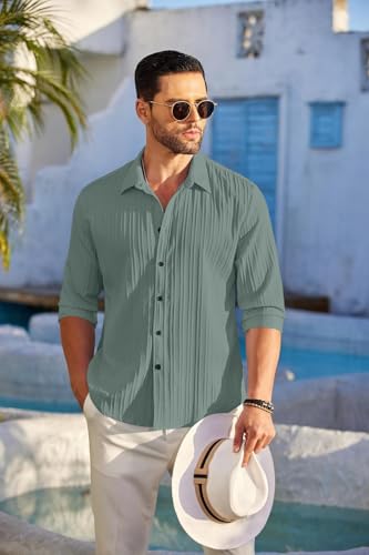 Image of ROYALSCOUT Men's Popcorn Full Sleeves Casual Shirt | Men Stylish Regular Fit | Button-Down Stylish Shirt for Party & Casual Wear