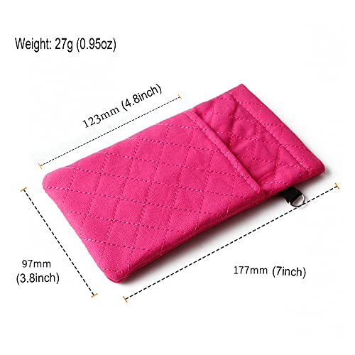 Dqbhzh Glasses Pouch Squeeze Top Double Eyeglass Sunglass Case Soft Microfiber With Cleaning Cloth For Women (Black,Hot Pink) #TOP3