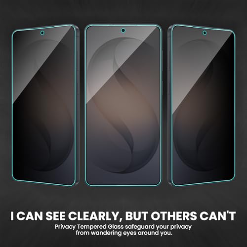 Image of FIRST MART Privacy Tempered Glass for Samsung Galaxy S26 Plus With Cable Guard & Installation Kit | Anti-Spy 9H Screen Protector, Edge-to-Edge, Case-Friendly | Black