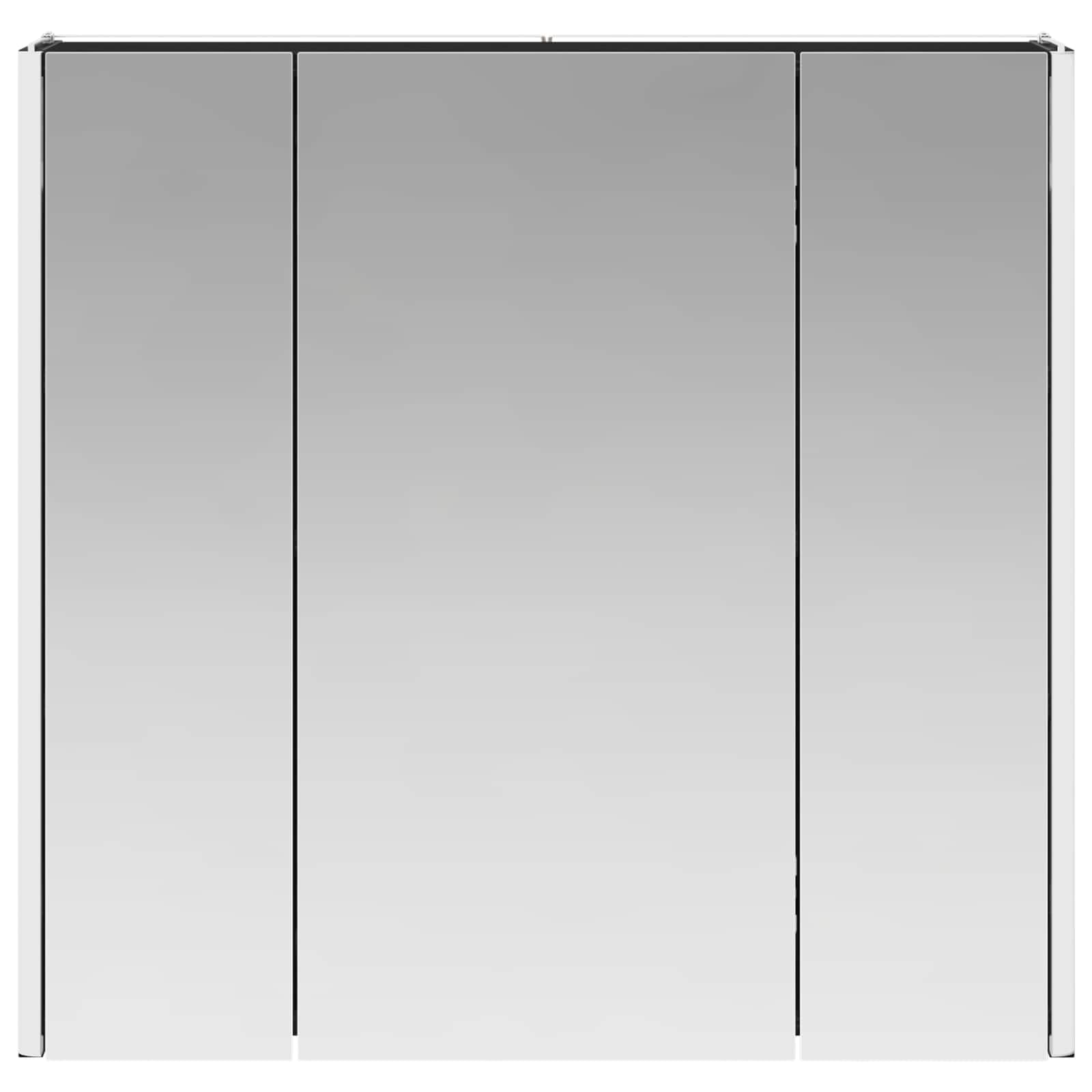 Szafka łazienkowa z lustrem w kolorze czarnym, imitacja dębu, materiał drewnopochodny, 63,5 x 15,5 x 60,5 cm, z oświetleniem LED, montaż na ścianie, regulowane półki, miejsce do