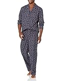 Amazon Essentials Herren Pyjama-Set aus Flanell, Marineblau, Paisley, M