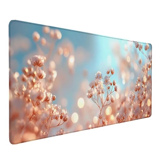 Tapis souris rose fleuri sous main design pour un bureau gamer et pc élégant et ordonné
