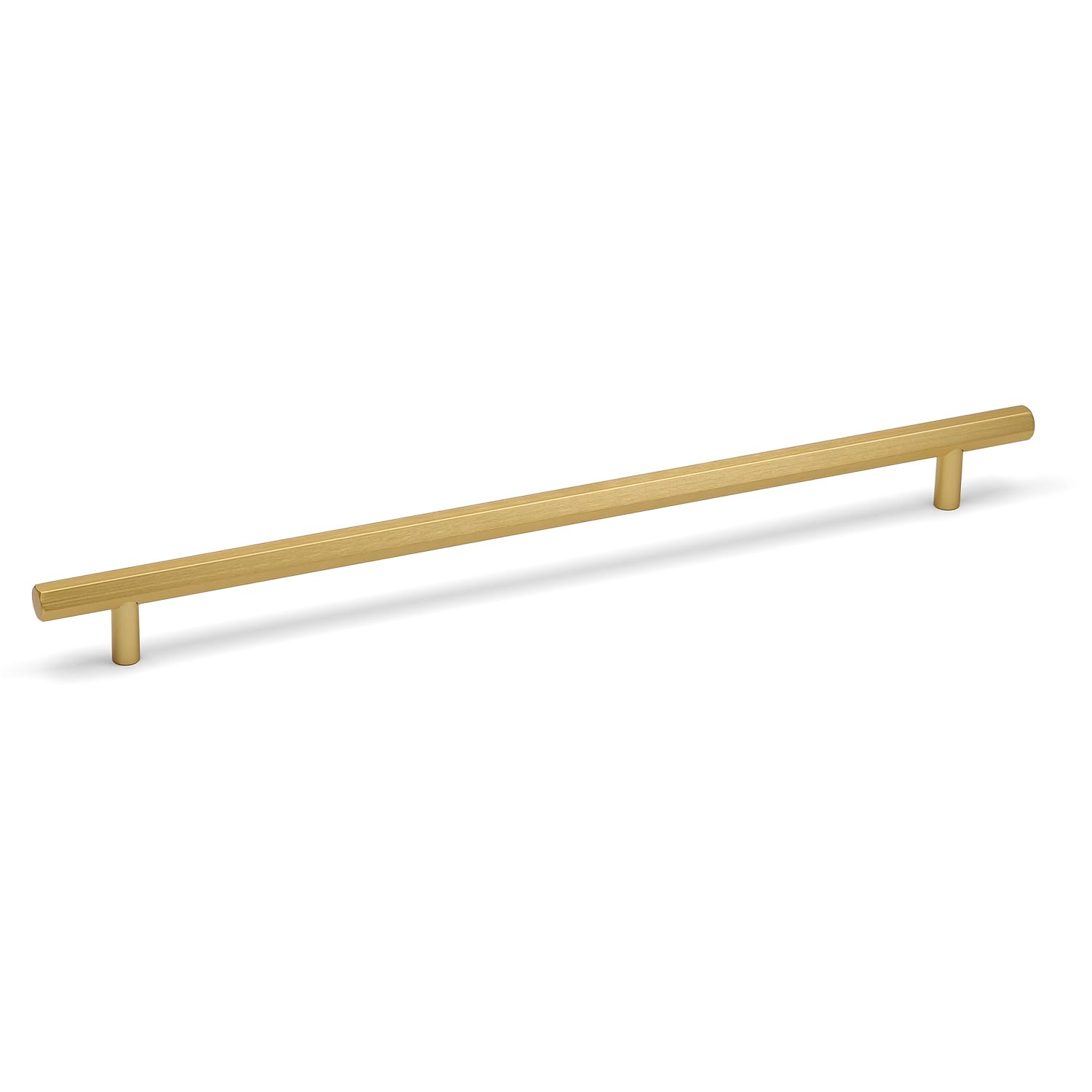 320mm Brushed Brass Hexagon Bar Handle Brushed Cabinet Cupboard Door Drawer T-Bar Pull