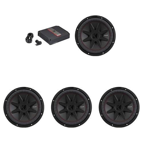 Kicker 12 Inch CVR Woofer (4) 52CVR122 Package with 51LX12501 Amplifier