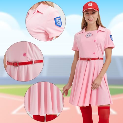 Treyrea Baseball Costume Women Baseball Dress Uniform With Baseball Cap For Halloween thumb #3