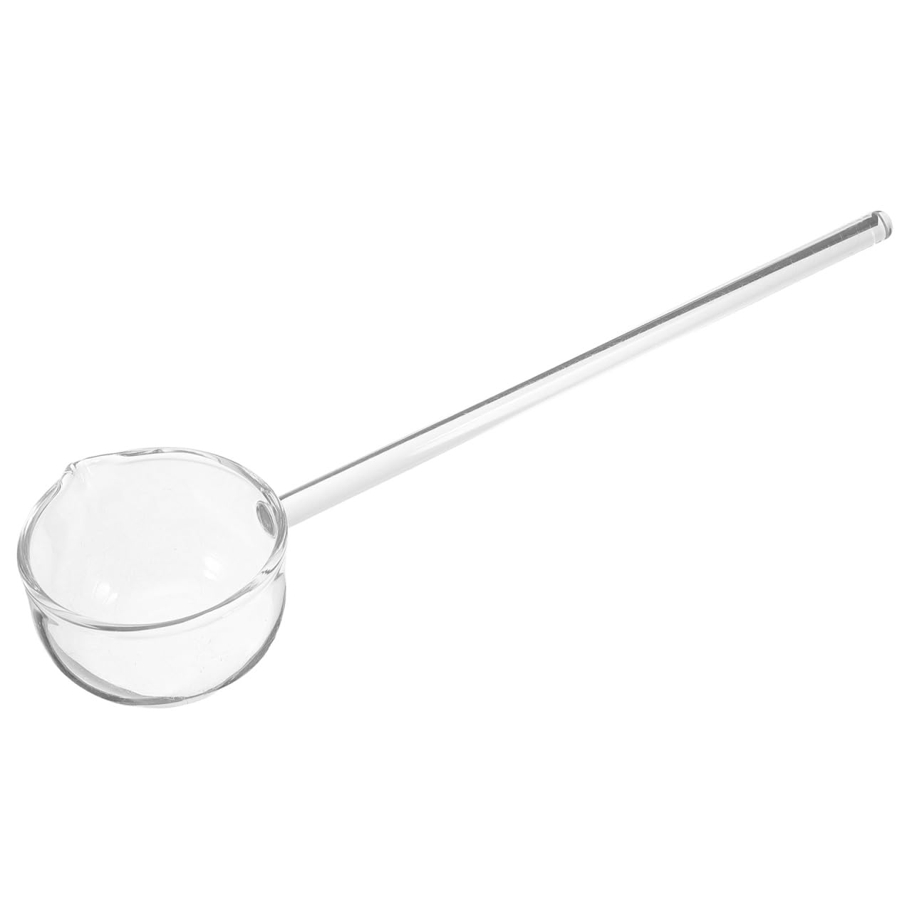 Ciieeo Punschkelle aus Glas mit Ausgießer - Hitzebeständiger Soßenlöffel mit Langem Griff | Transparente Schöpfkelle für Bowle Desserts und Dressings 25cm