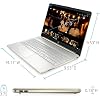 HP 15.6 Everyday Laptop, AMD Efficient Dual-Core Processor, 16GB RAM, 256GB SSD, USB-C, SD Card Reader, HDMI, Wi-Fi & Bluetooth, Long Battery Life, Windows 11 with 1 Year Microsoft 365, Gold