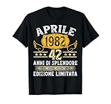 vintage aprile 1982 uomo donna regalo 42 anni compleanno maglietta