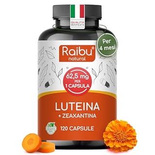 Integratore Occhi con Luteina e Zeaxantina Alto Dosaggio - 50 mg Luteina e 12,5 mg Zeaxantina - Integratore Vista con Vitamina A & B2 - Estratto Naturale di Fiori di Calendula - Scorta per 4 mesi