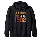 Photo Gallery retro 43° compleanno awesome since 1982 felpa con cappuccio Photo Gallery retro 43° compleanno awesome since 1982 felpa con cappuccio