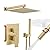 BESy Shower System with 12 Inch Rain Shower Head and Handheld Wall Mounted, High Pressure Rainfall Shower Faucet Fixture Combo Set with 2 in 1 Handheld Showerhead for Bathroom, Brushed Gold