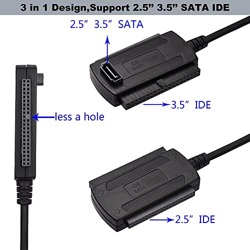 Image of 1Goal SATA /PATA /IDE Drive to USB 2.0 Adapter Converter Cable for Hard Disk HDD SSD 2.5 inch 3.5 inch with External AC Power Supply, Compatible with All Computer System Laptop PC Mac Desktop