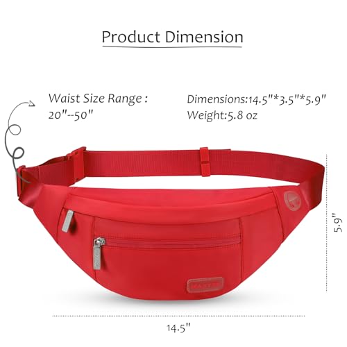 Image of Large Stylish Belt Bag for Women Red fanny Pack Crossbody Sling Bags Waist Packs with Adjustable Strap Gifts for Women