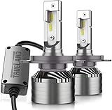 H4/9003 LED Headlight Bulbs A4 Series Conversion Kit 10000LM Super Bright 6000K 9003 LED lamp Bulb H4 Hi/Lo Beam Anti-Flickering Canbus Decoder Top CSP IP67 Silent Fans