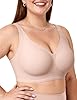 Vertvie Jelly Bras for Women Plus Size Minimizer Soft Wireless Push Up Bra Full Supportive Older Lift Back Coverage Bralette(Cream Nude,42DDD)