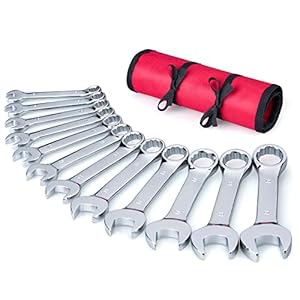 Efficere Premium Stubby Ringmaulschlüssel-Set, 12-teilig