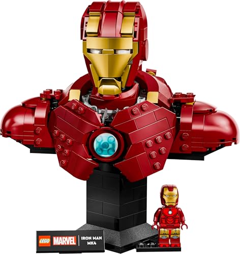 | Marvel Busto di Iron Man MK4 - Set di Costruzioni per Adulti Fai da Te con Minifigure di Tony Stark, Cannoni a Spalla e Testa Rotante - Regalo da Collezione per i Fan degli Avengers - 76327 - Lego - Immagine 9