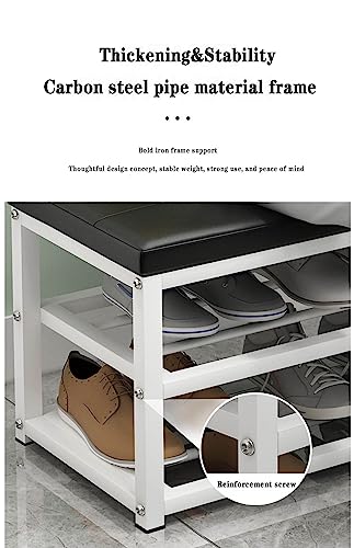 Tabouret de rangement en fer avec assise pour entrée et salon - 5