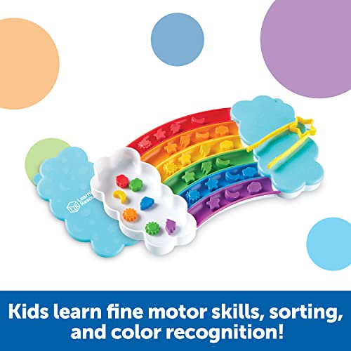 Learning Resources Rainbow Sorting Set,37 Pieces, Ages 3+, Fine Motor Skills, Color And Sorting Recognition, Addition Skills, Sensory Tray Toys #TOP2