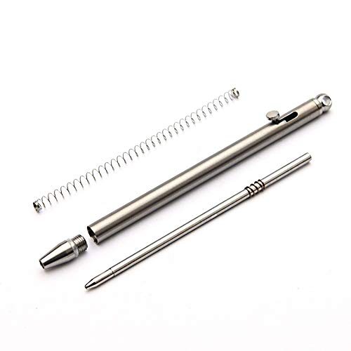 Sukcruny Mini Titanium Pen Small Pocket Ballpoint Pen Signature Pen Cool Keychain Accessories Useful Gadgets (Gray) #TOP1