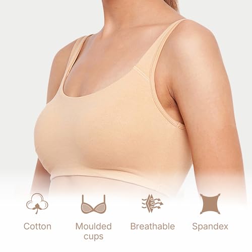 Image of Enamor Low Impact Women's Cotton Easy Everyday Bra - All Day Comfort Non Padded, Wirefree, High Coverage - SB06
