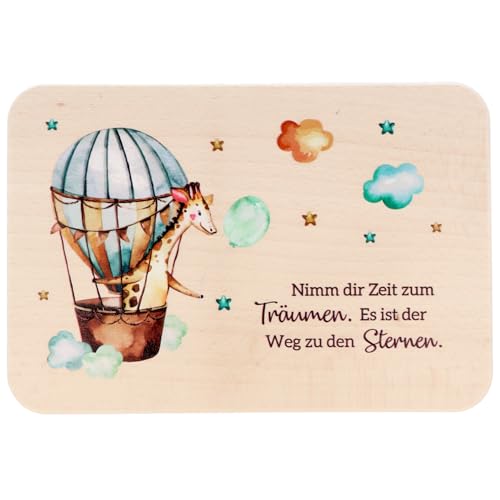 Spruchreif Tabla de desayuno de madera | Idea de regalo para niños | Impresión UV de alta calidad | "Tiempo para soñar"