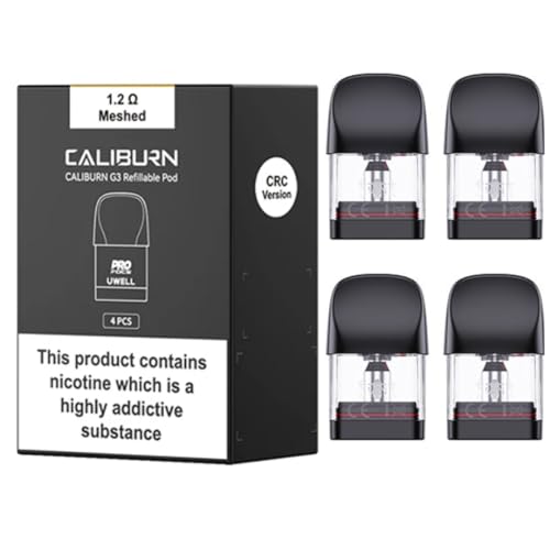 Uwell Caliburn G3 Pods (1.2ohm) - 4 Pack - Compatible with Caliburn G3 & G4 Range - Available in 0.4,0.6,0.9,1.2Ω - No Nicotine