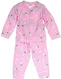 Schlafanzug Pyjama Flanell Molton Stoff Baby Set Hemdchen Hose Anzug, Größe: 68/74, Farbe: Rosa