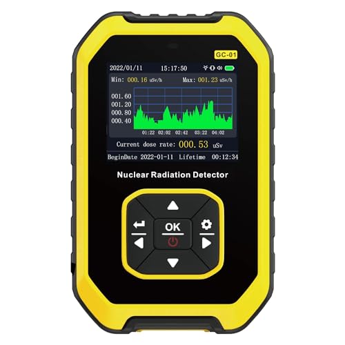 NALACAL Portable Geiger Counter with LCD Display for Radiation Measurement Pocket-Sized Geiger Meter Rechargeable Nuclear Radiation Detector 5 Dosage Units Radiation Dosimeter Compact Geiger Counter