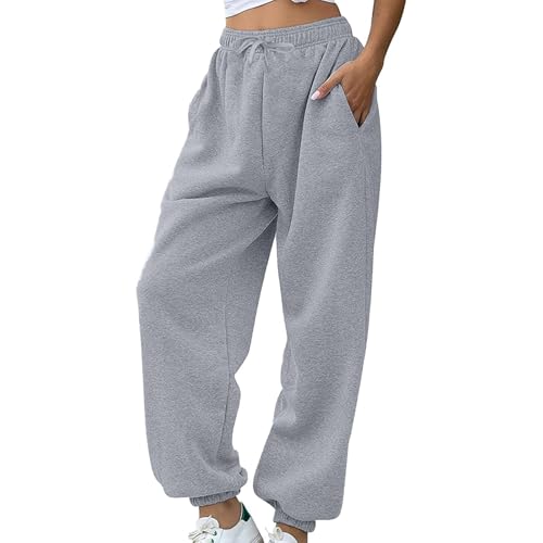 Pantaloni Da Tuta Donna Sportivi Vita Alta Pantaloni Da Jogging in Pile Invernali Autunnali Pantalone Della Tuta Traspirante Pants Lunghi Morbidi Pantalone Con Tasche E Coulisse Per Running Sport