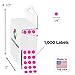 ChromaLabel 1/4 Inch Circle Sticker Labels, High Visibility Colored Dot Stickers with Handy Dispenser, Round Color Coding Labels - 1000 Sticky Dots, Fluorescent Pink Stickers
