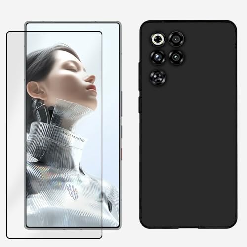 UOWORLD | �݊��iZTE Nubia REDMAGIC 11 Pro�Ή� �P�[�X �y�t���ی�t�B�����E�u���b�NTPU�Z�b�g�z �X�g���b�v�z�[���t�� �Ռ��z�� 2D�\�t�g 4�w�\�� + TPU�f�ށi�t�B����:�N���A,�P�[�X:�u���b�N�j