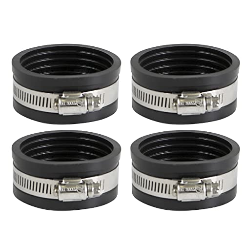 Supply Giant 3952x4 Flexible Pvc Pipe Cap with Stainless Steel Clamps, 3 Inch Black (Pack of 4)