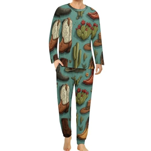 Men's Pajamas Set Long Sleeve Top And Bottom with Pockets, Cozy Sleepwear Nightwear Loungewear Suit for Men