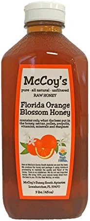 Raw Honey - Pure All Natural Unfiltered & Unpasteurized - McCoy's Honey Florida Orange Blossom Honey 3lb